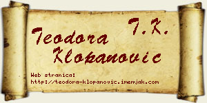 Teodora Klopanović vizit kartica